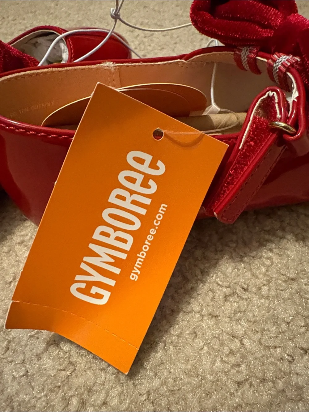 Girls Gymboree Red Patent Bow Ballet Flats
